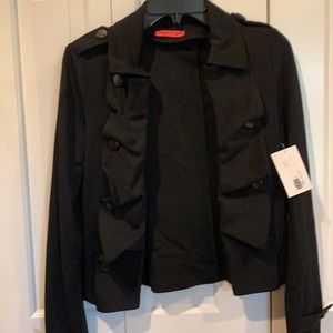 Black “ruffled” blazer BNWT Small
